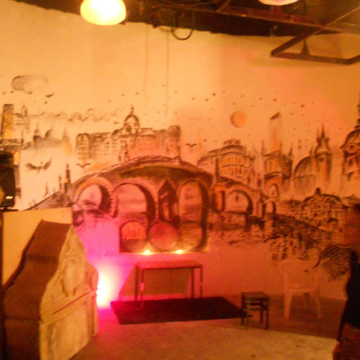 commissioned mural of Charles bridge for night club, 2011